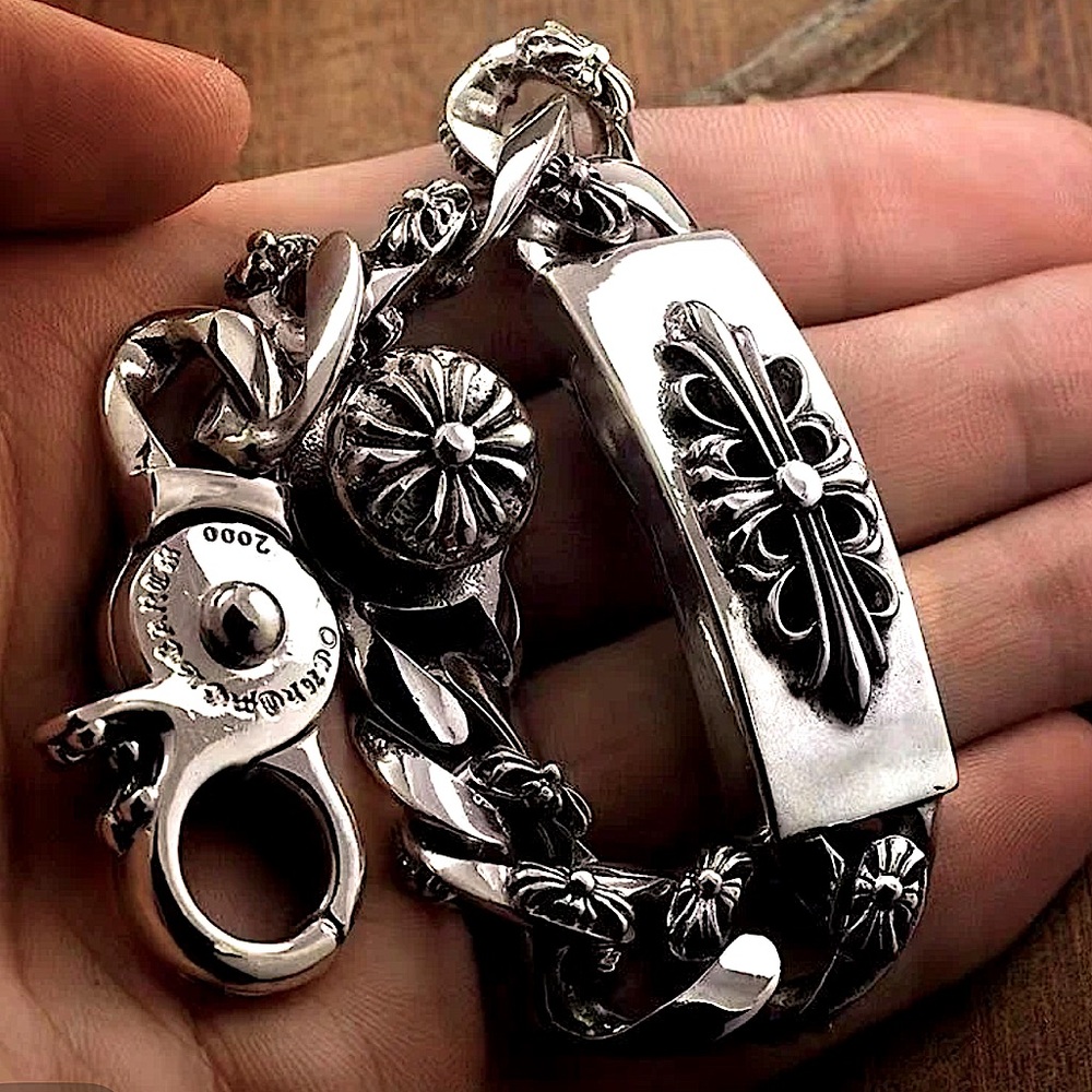 Stainless Steel Vintage Style Cross Unisex Bracelet Chain Link - Picture 3 of 5